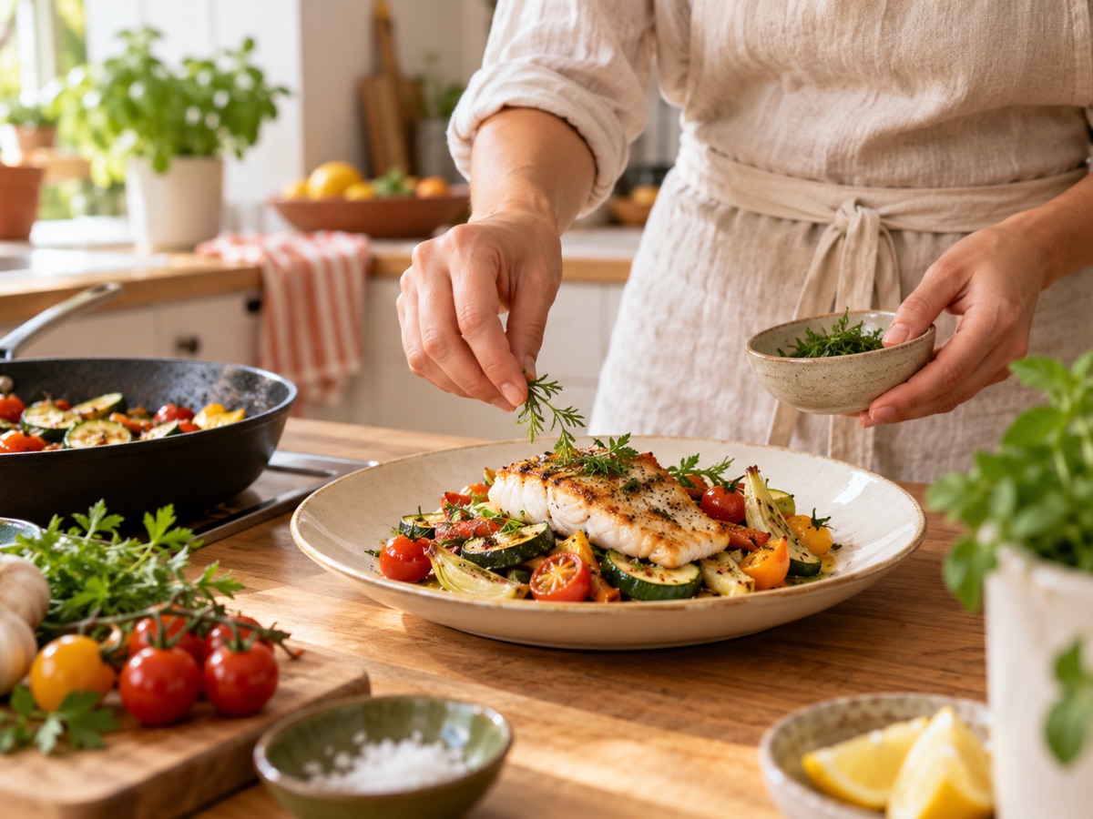Plat maison réalisé pendant un cours de cuisine à domicile